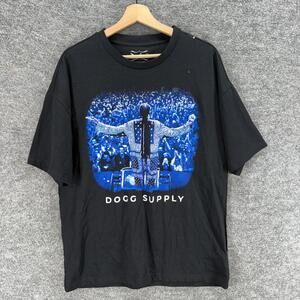 Dogg Supply T-Shirt Women M Medium Black Graphic Print Short Sleeve Crew Neck